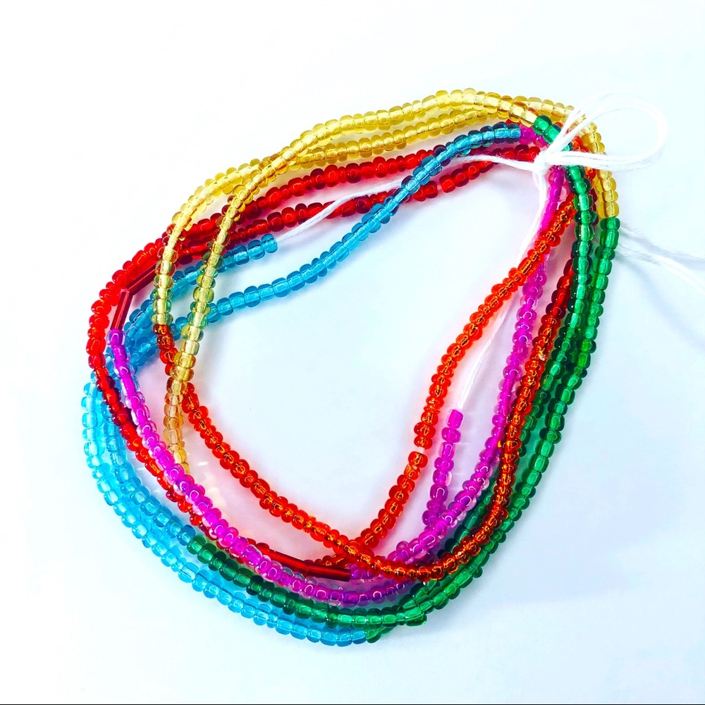 Small 51inch transparent African waist Bead tie-on